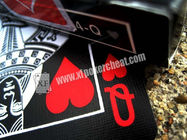 O pôquer marcado do plástico preto de Ellusionist do tigre carda o código de barras lateral para o analisador do pôquer