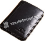 Varredor de couro do pôquer da carteira do homem dobrável para o dispositivo de engano do pôquer