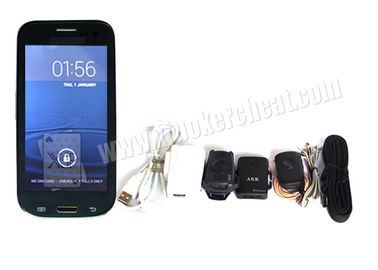 Analisador preto inglês do cartão do póquer da galáxia de Samsung com laço/fone de ouvido de Bluetooth