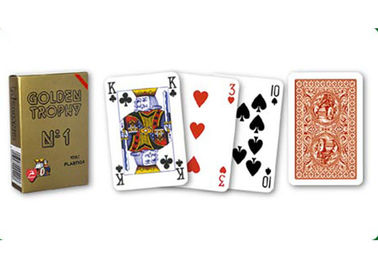 Suportes de jogo do plástico 4 cartões de jogo dourados do troféu de Modiano do índice regular